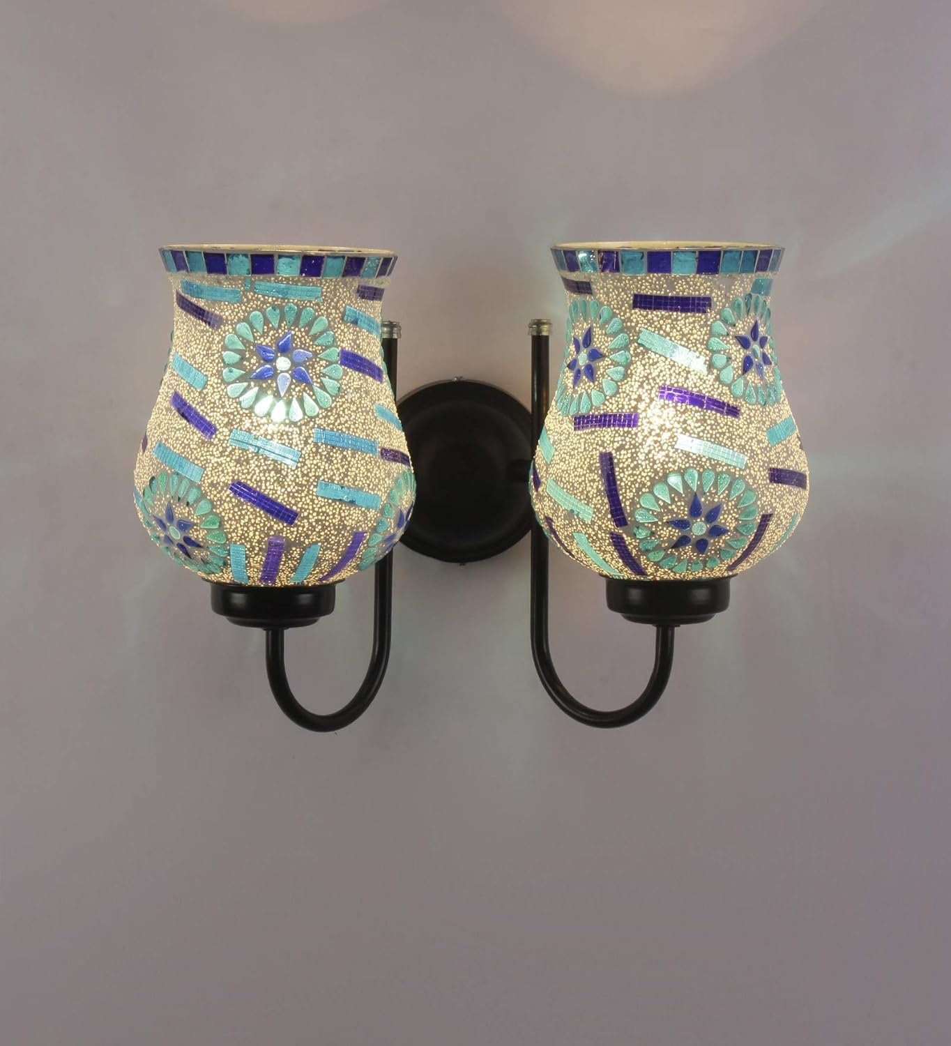 Multicolor Mosaic Double Wall Mounted Lamp (Multicolor,Double)
