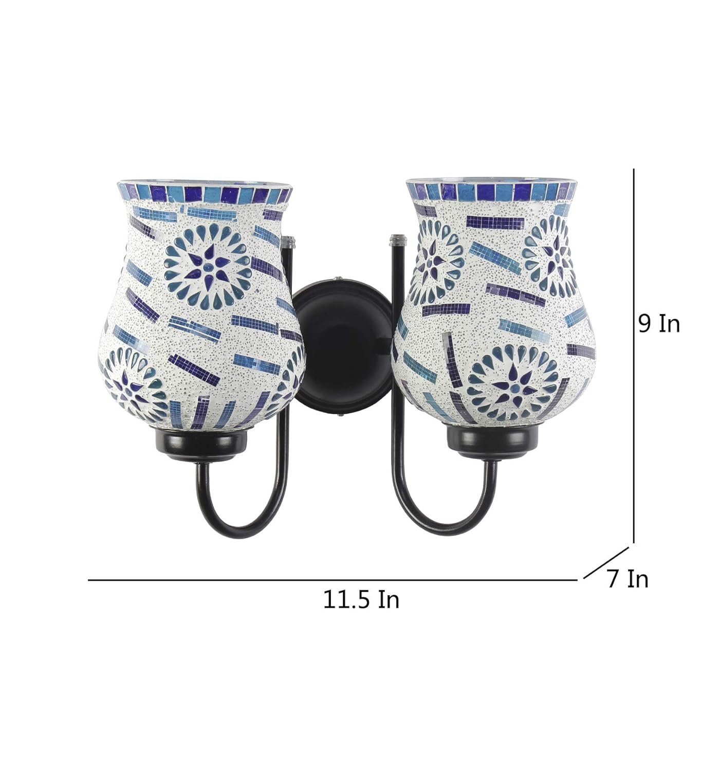 Multicolor Mosaic Double Wall Mounted Lamp (Multicolor,Double)