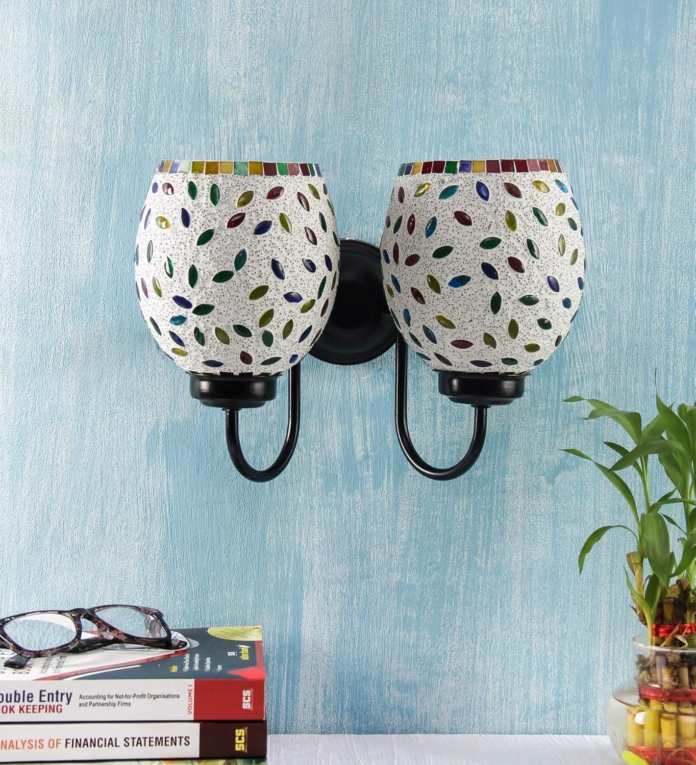 Multicolor Mosaic Double Wall Mounted Lamp (Multicolor,Double)