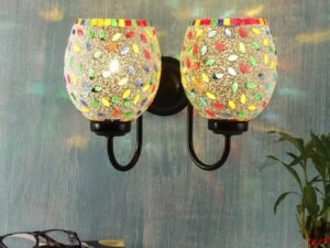 Multicolor Mosaic Double Wall Mounted Lamp (Multicolor,Double)