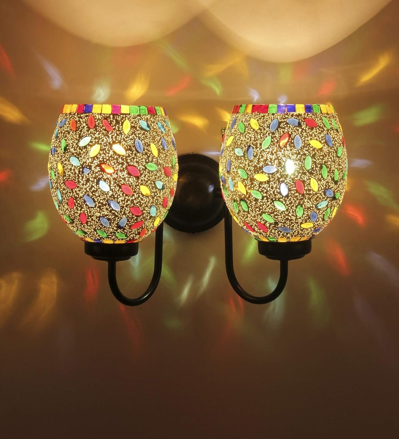 Multicolor Mosaic Double Wall Mounted Lamp (Multicolor,Double)