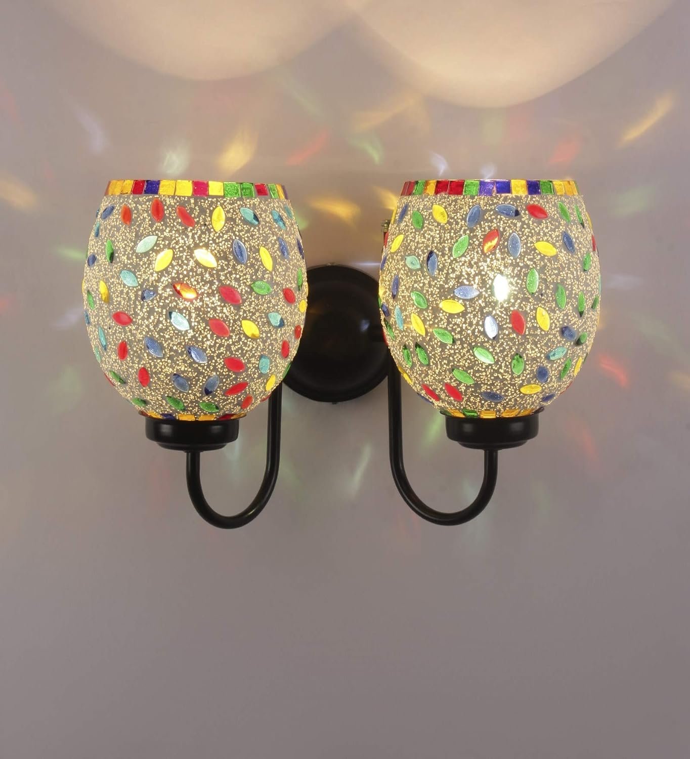 Multicolor Mosaic Double Wall Mounted Lamp (Multicolor,Double)