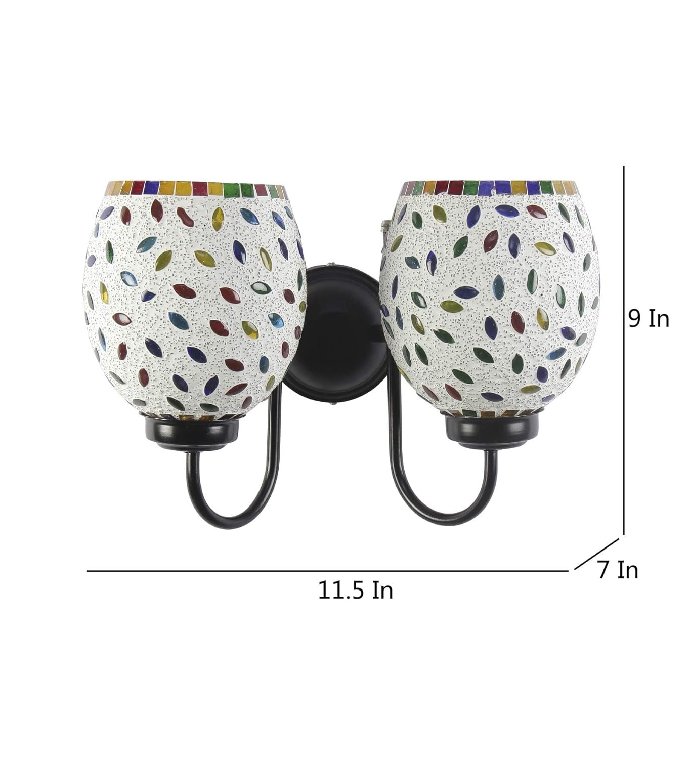Multicolor Mosaic Double Wall Mounted Lamp (Multicolor,Double)