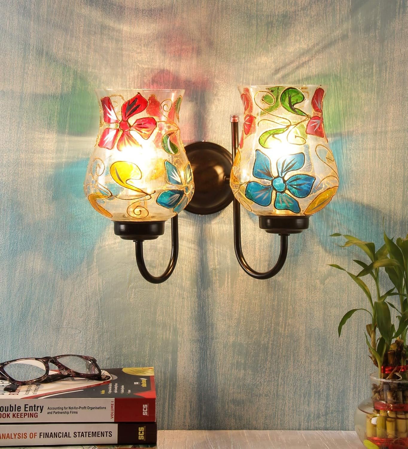 Multicolor Mosaic Double Wall Mounted Lamp (Multicolor,Double)