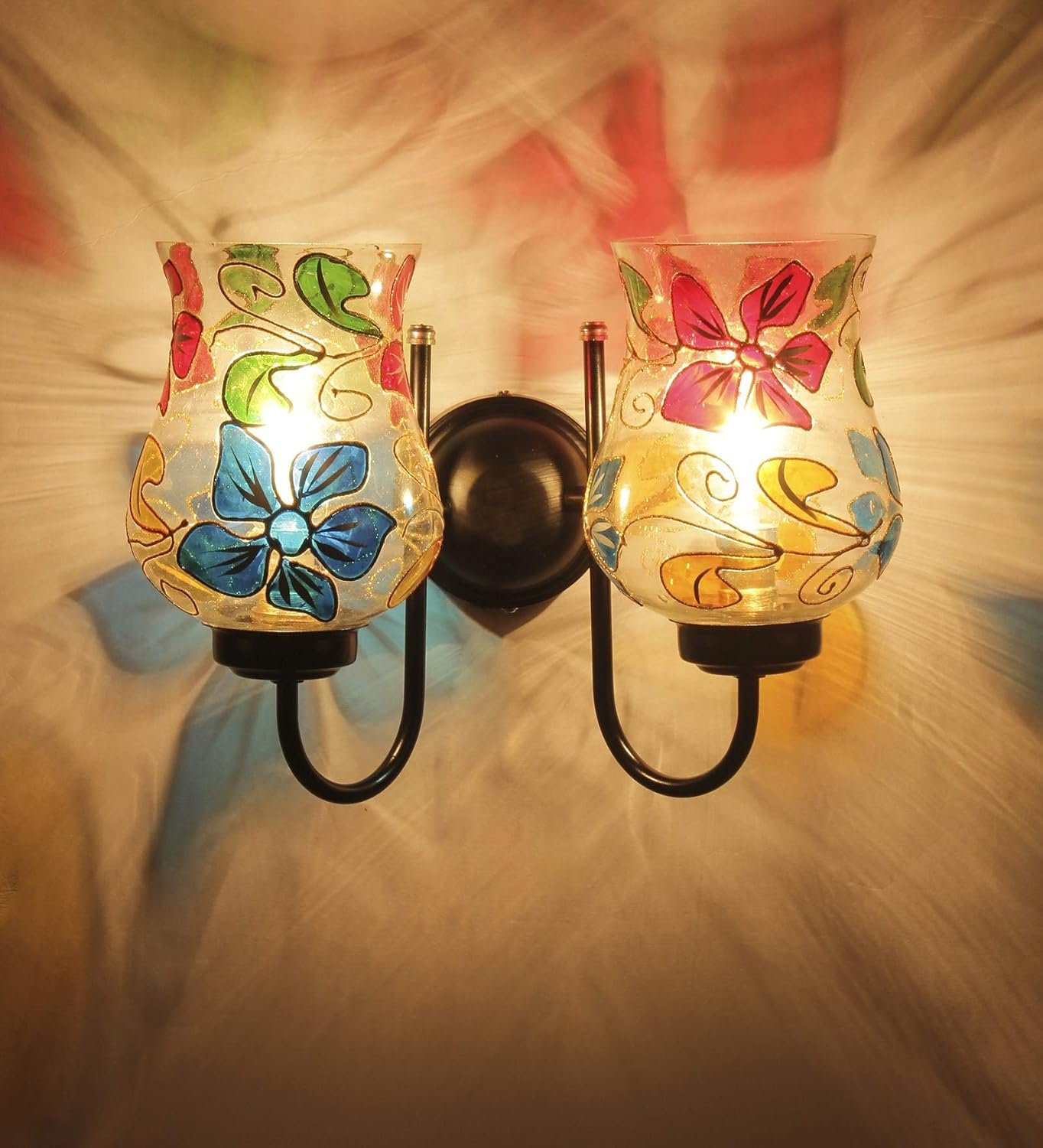 Multicolor Mosaic Double Wall Mounted Lamp (Multicolor,Double)