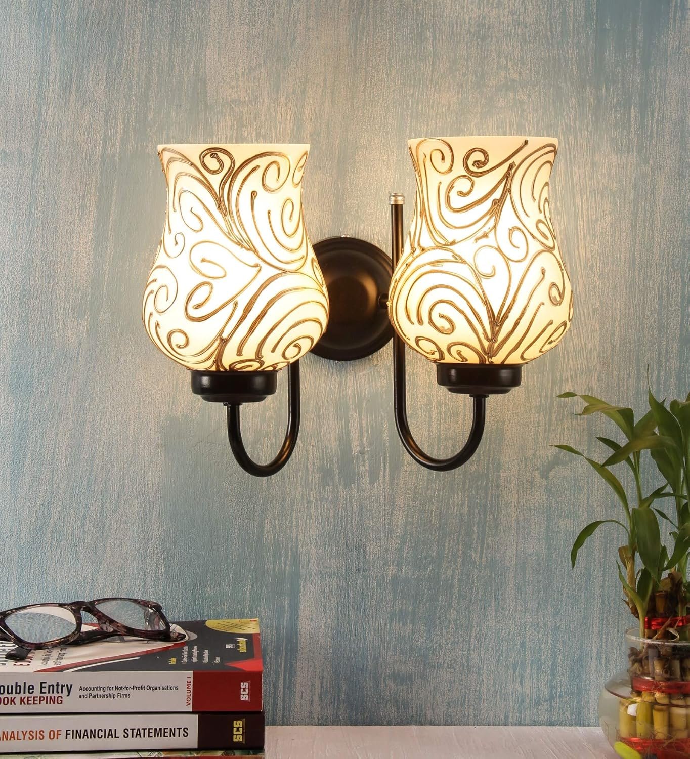 Multicolor Mosaic Double Wall Mounted Lamp (Multicolor,Double)