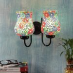 Multicolor Mosaic Double Wall Mounted Lamp (Multicolor,Double)