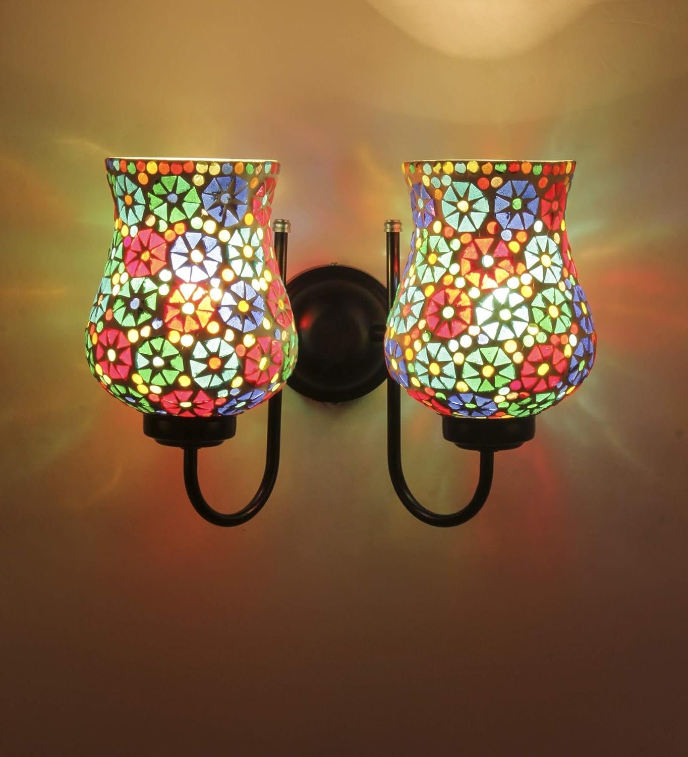 Multicolor Mosaic Double Wall Mounted Lamp (Multicolor,Double)