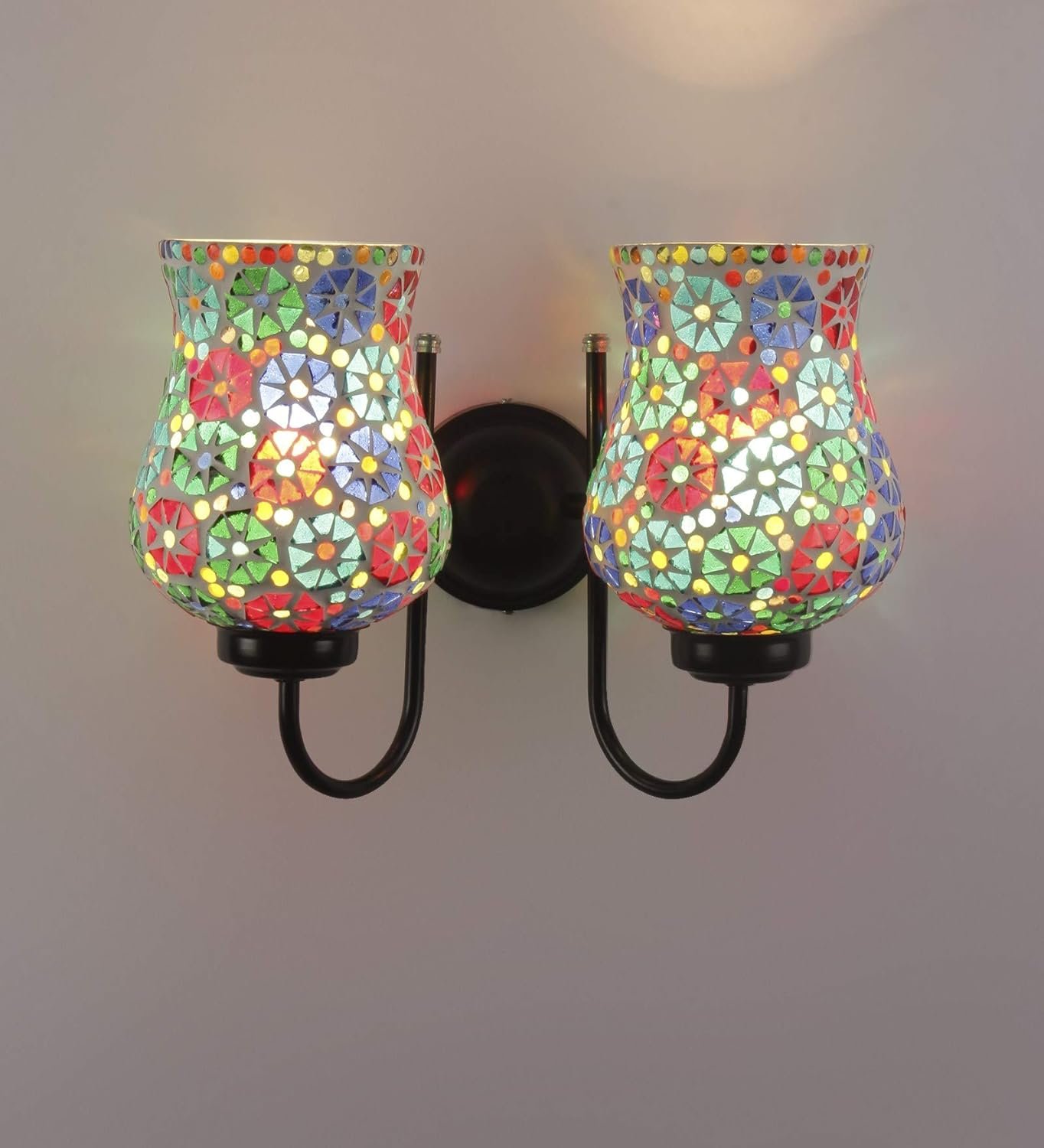 Multicolor Mosaic Double Wall Mounted Lamp (Multicolor,Double)