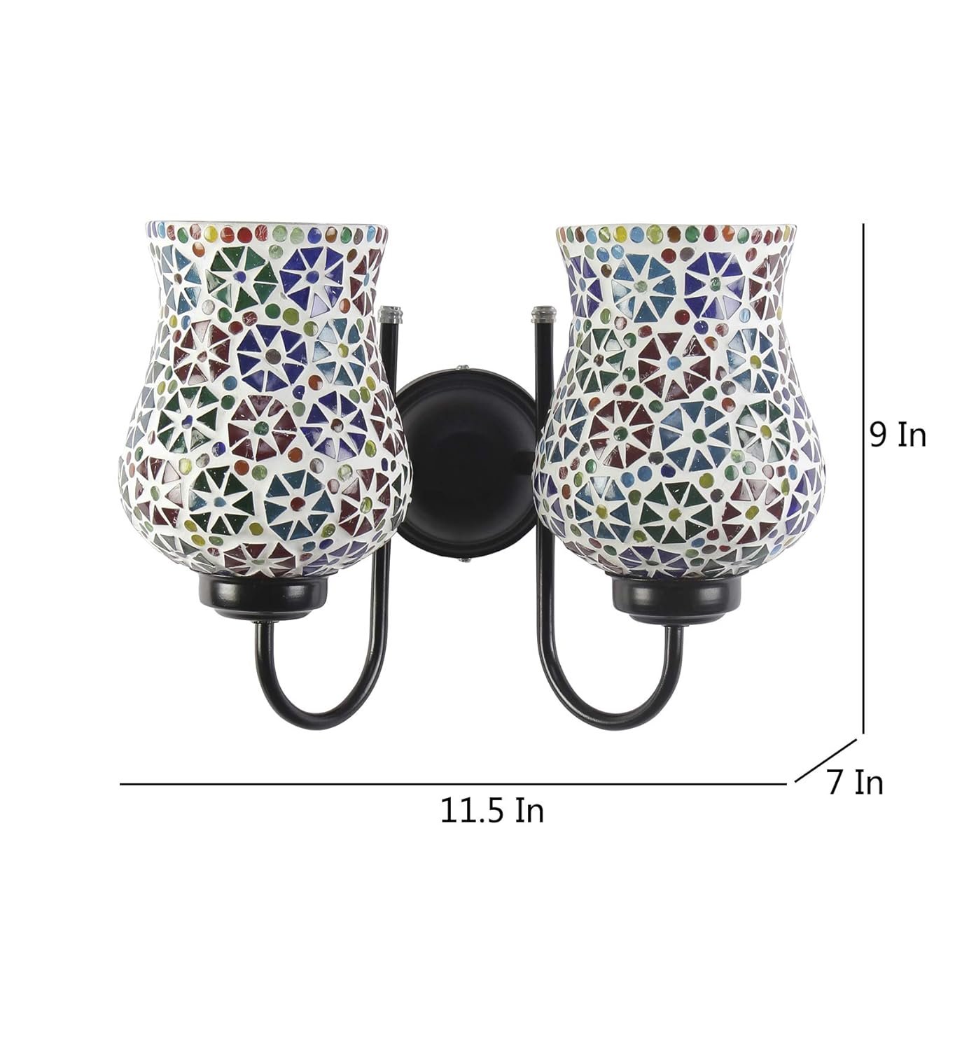 Multicolor Mosaic Double Wall Mounted Lamp (Multicolor,Double)