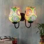 Multicolor Mosaic Double Wall Mounted Lamp (Multicolor,Double)