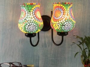 Multicolor Mosaic Double Wall Mounted Lamp (Multicolor,Double)