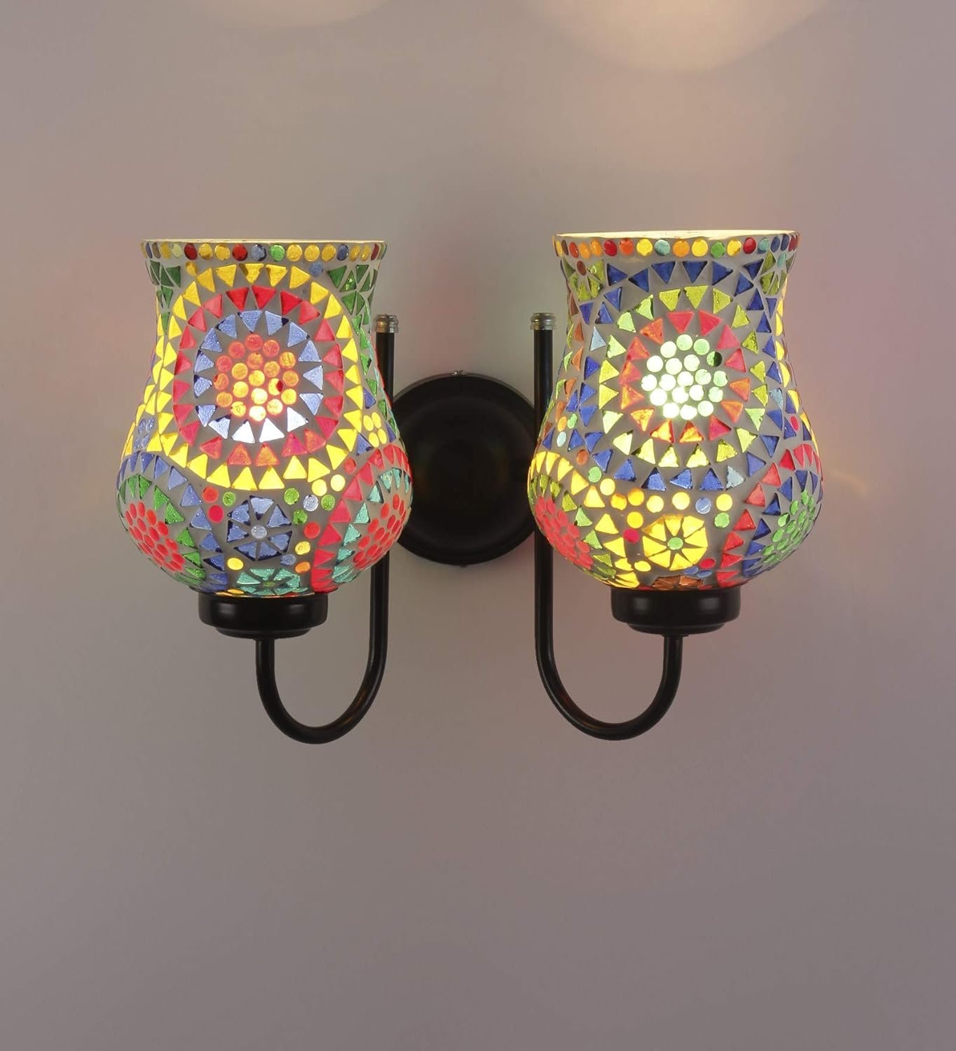 Multicolor Mosaic Double Wall Mounted Lamp (Multicolor,Double)