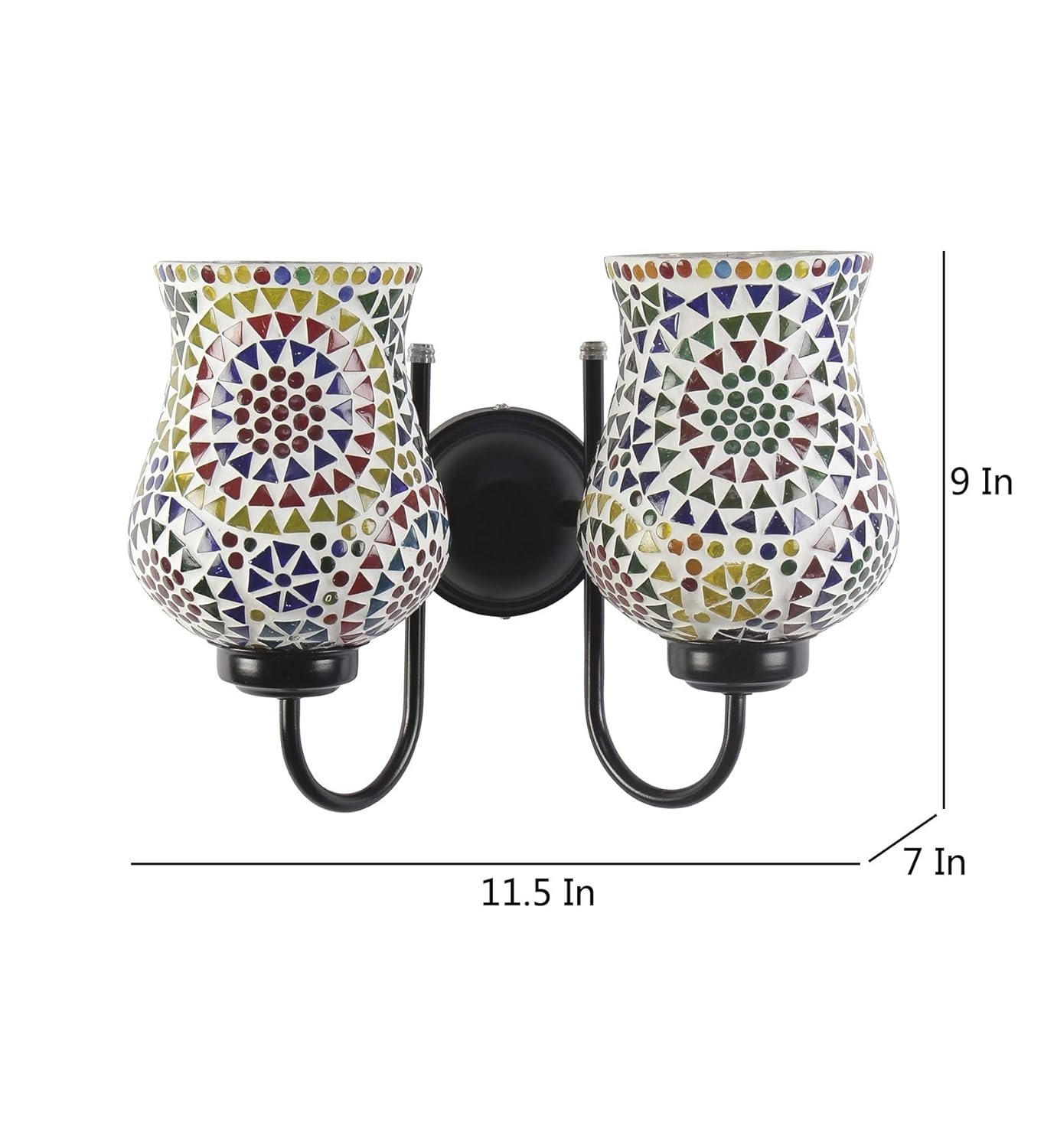 Multicolor Mosaic Double Wall Mounted Lamp (Multicolor,Double)