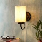 Off White Cotton Wall Mounted Lamp