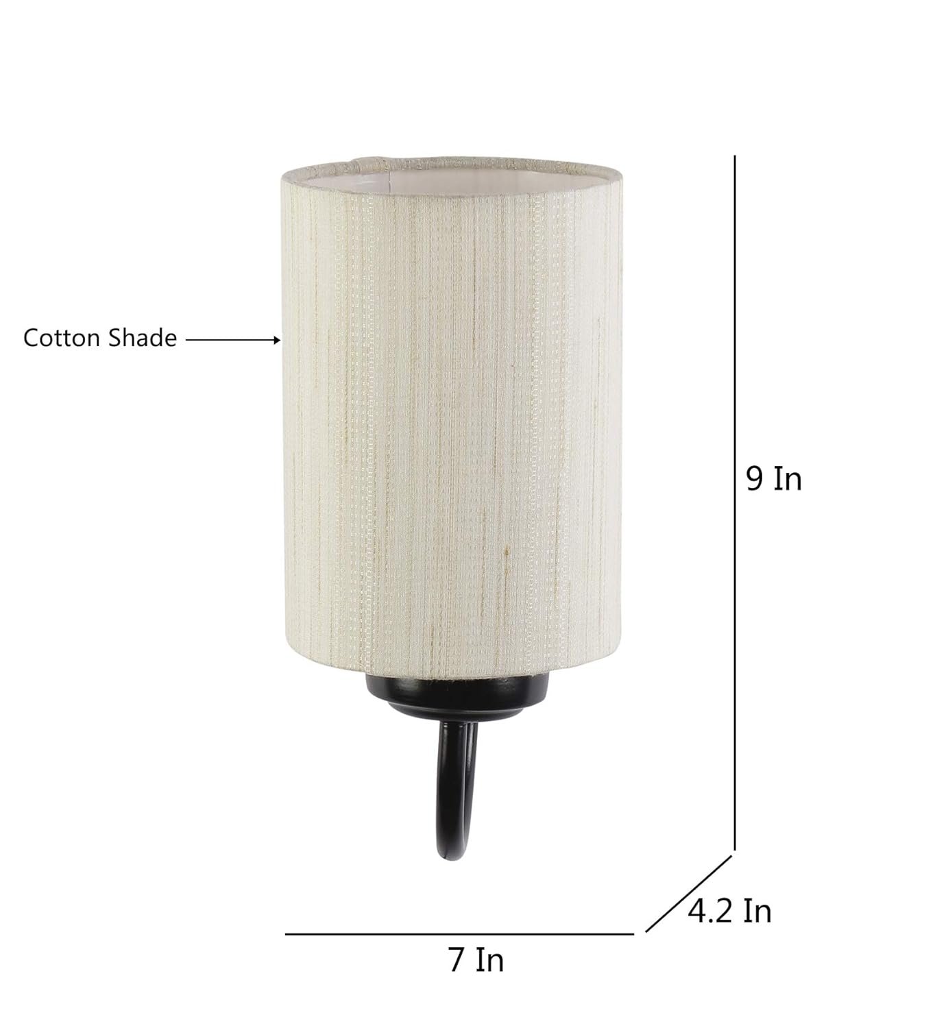 Off White Cotton Wall Mounted Lamp