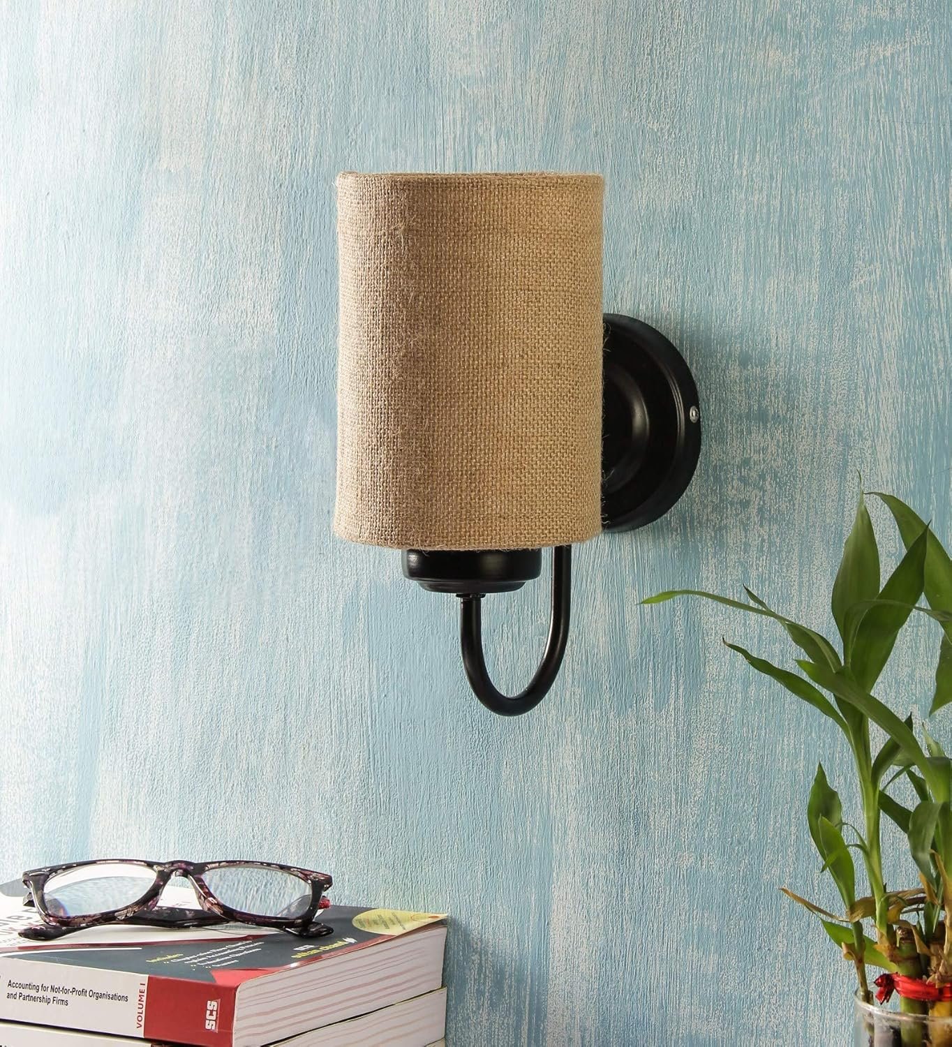 Beige Jute Wall Mounted Lamp