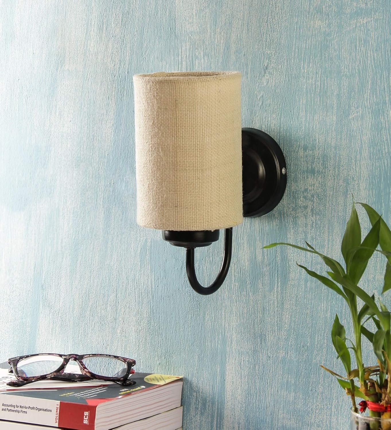 White Jute Wall Mounted Lamp