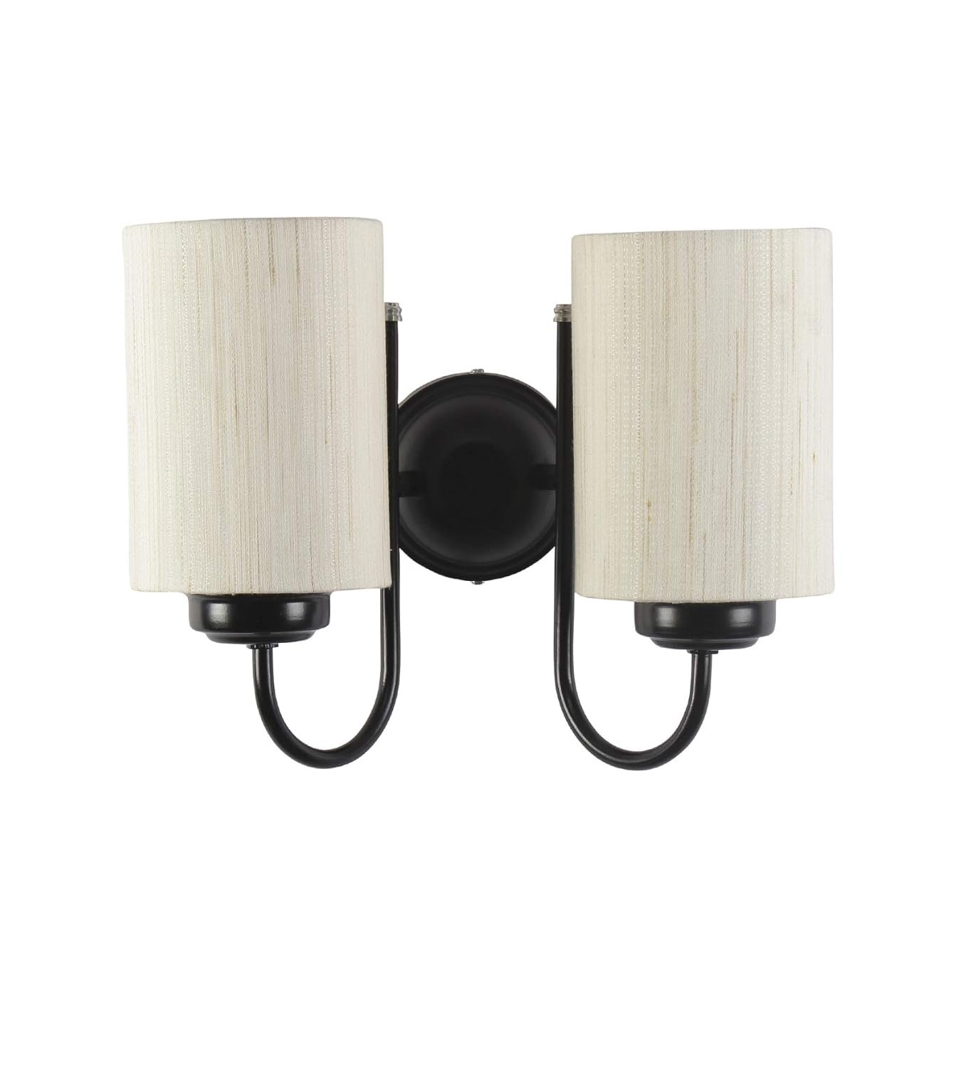 Off White Cotton Double Wall Mounted Lamp