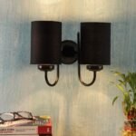 Black Cotton Double Wall Mounted Lamp