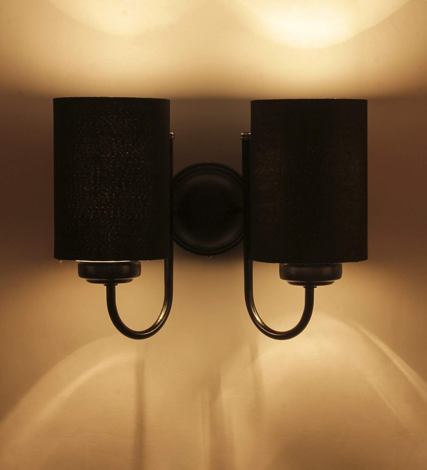 Black Cotton Double Wall Mounted Lamp
