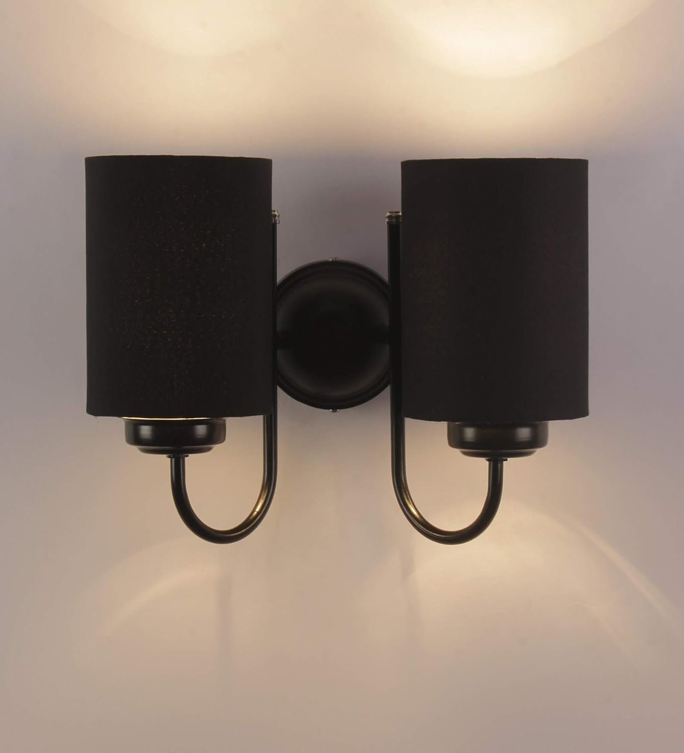 Black Cotton Double Wall Mounted Lamp