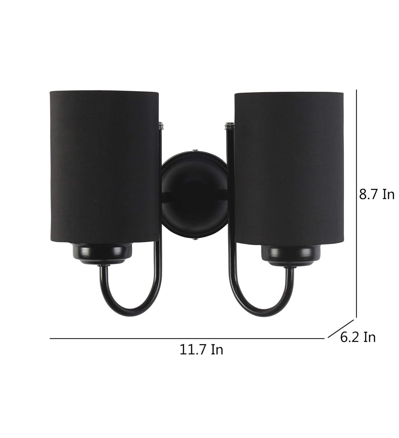Black Cotton Double Wall Mounted Lamp