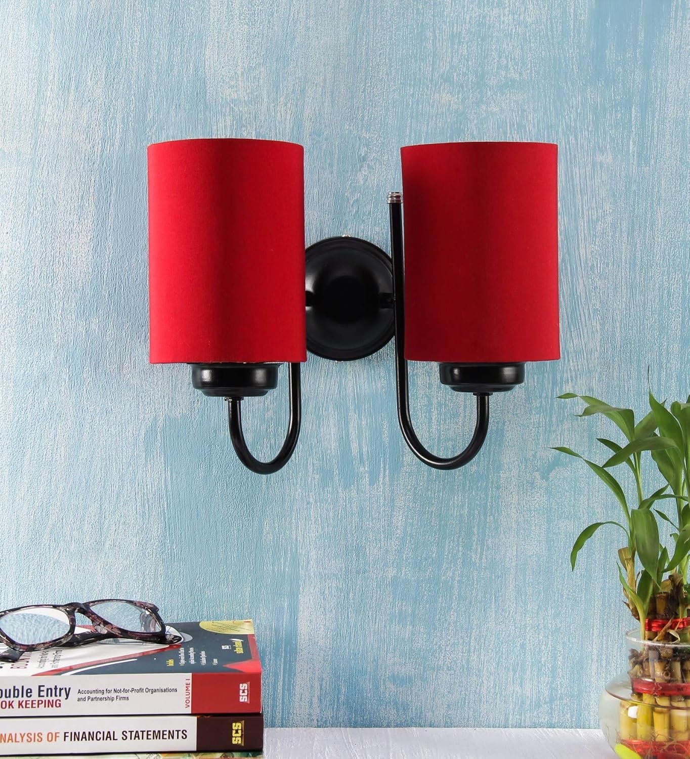 RED Cotton Double Wall Mounted Lamp