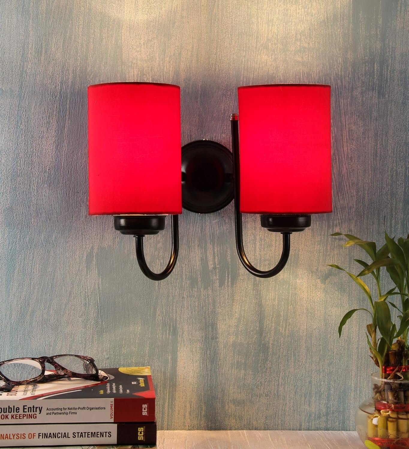 RED Cotton Double Wall Mounted Lamp