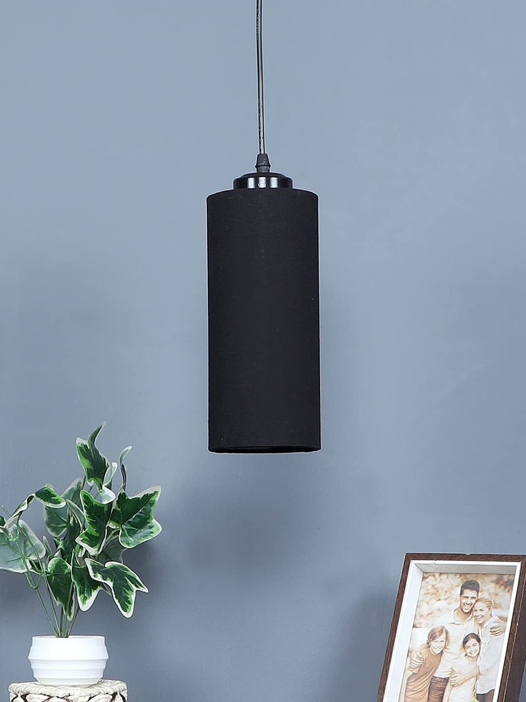 Black Cotton Cylindrical Hanging Lamp (SH02)
