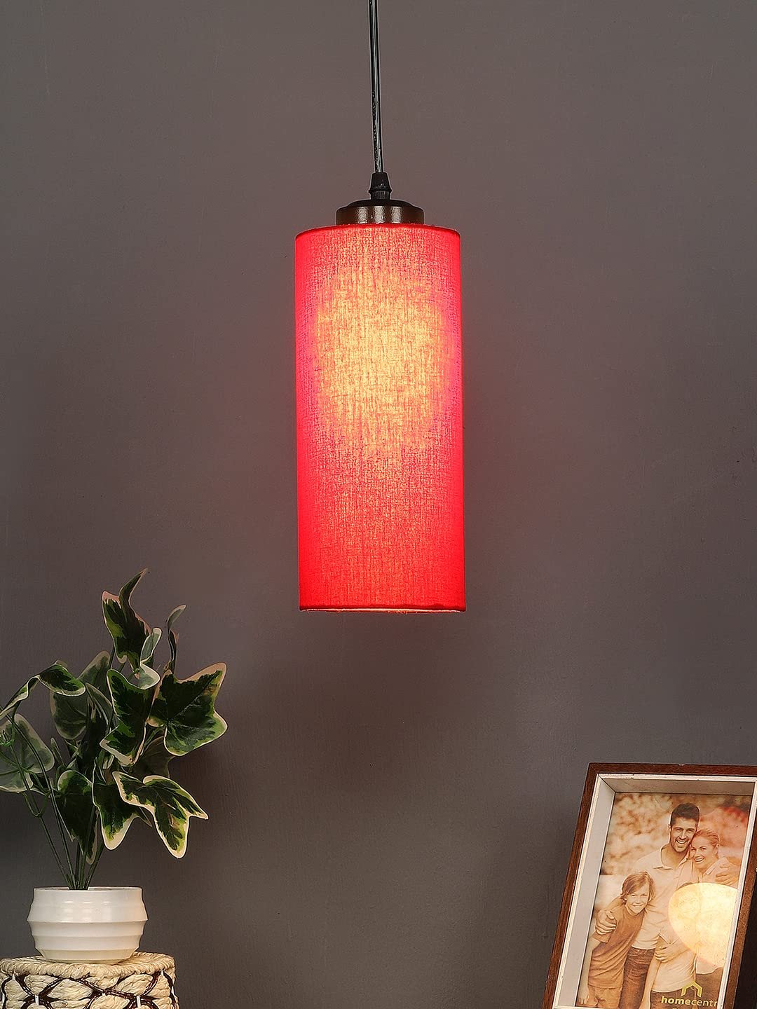 Red Cotton Cylindrical Hanging Lamp (SH03)
