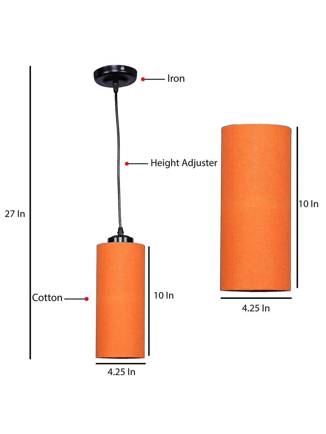 Orange Cotton Cylindrical Hanging Lamp (SH04)