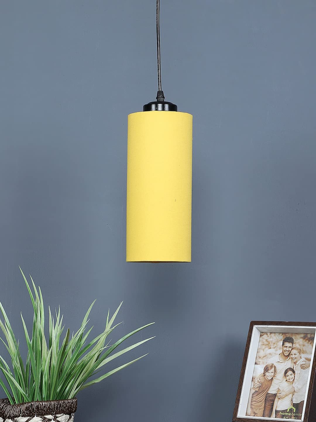 Yellow Cotton Cylindrical Hanging Lamp (SH)