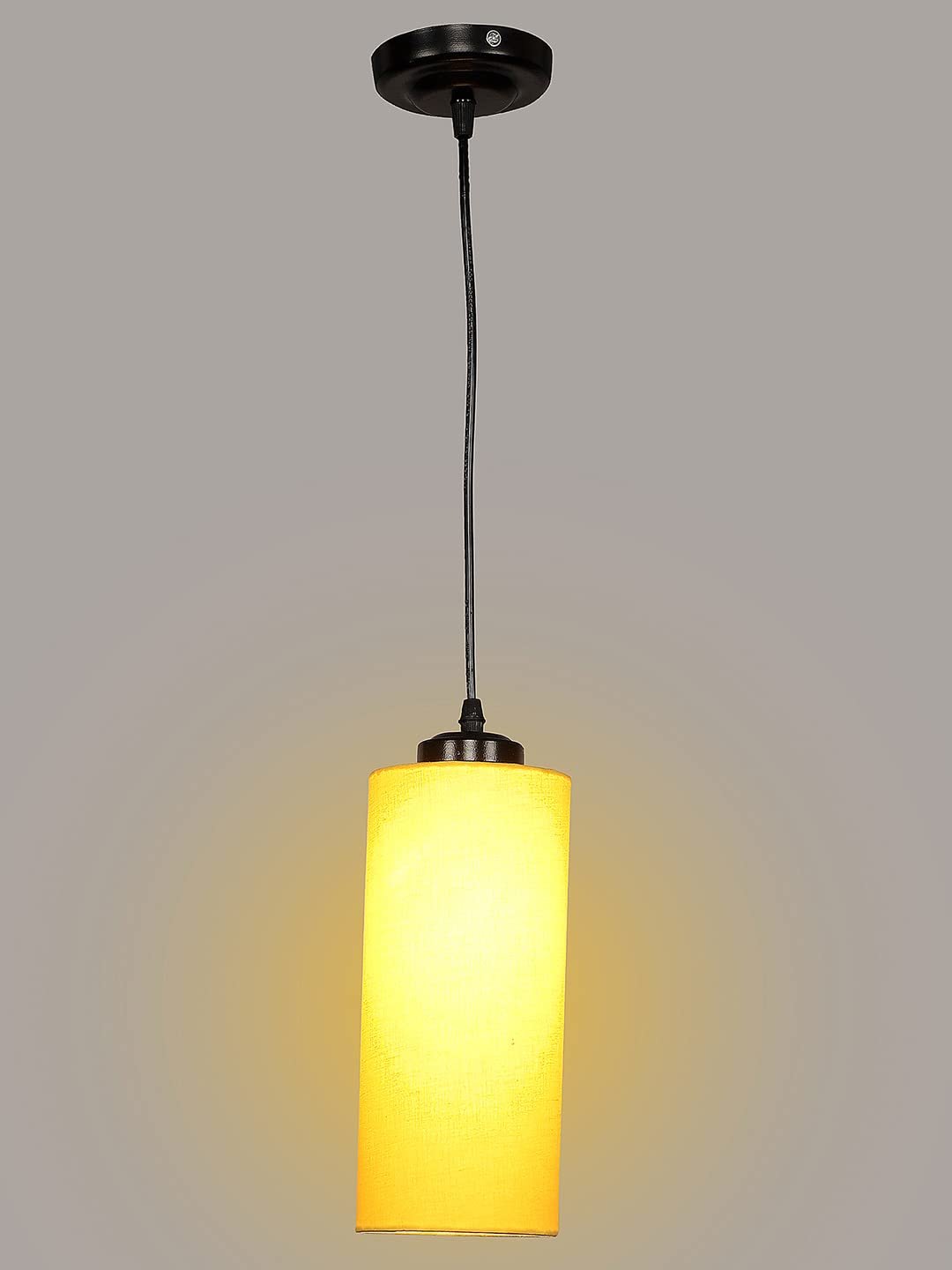 Yellow Cotton Cylindrical Hanging Lamp (SH)