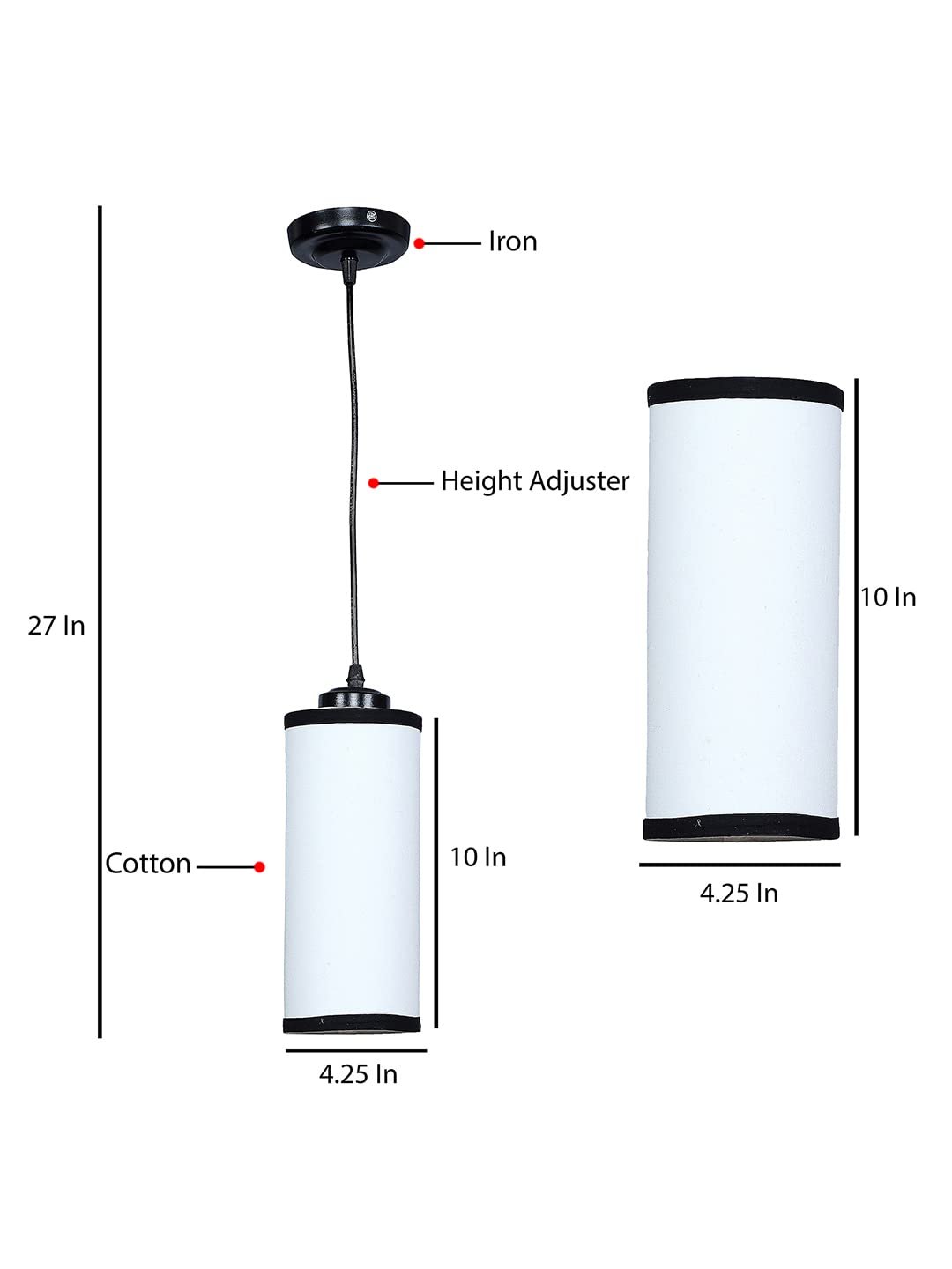 Multicolor Cotton Cylindrical Hanging Lamp (SH07)