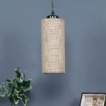 Beige Jute Cylindrical Hanging Lamp (SH08)
