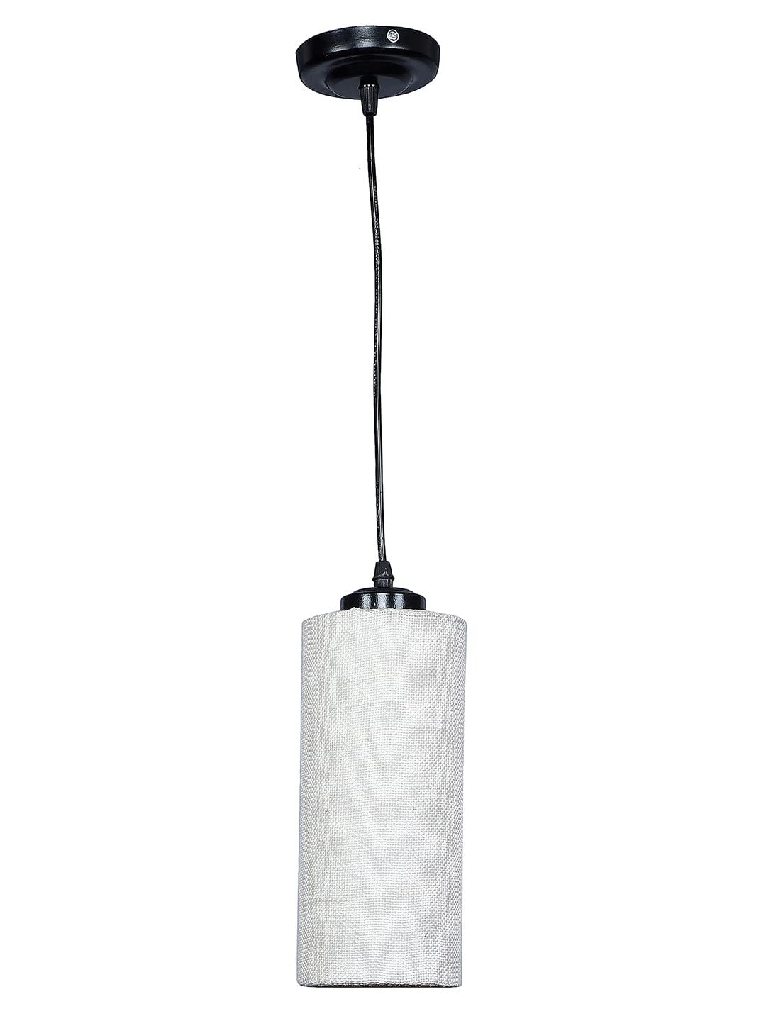 White Jute Cylindrical Hanging Lamp (SH09)