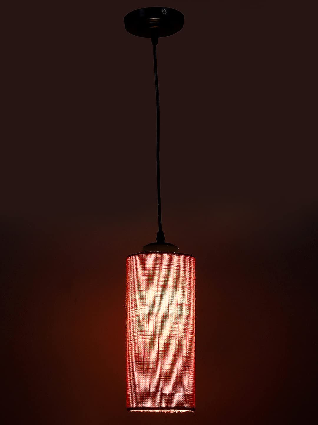 Pink Jute Cylindrical Hanging Lamp (SH10)