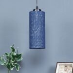 Blue Jute Cylindrical Hanging Lamp (SH12)