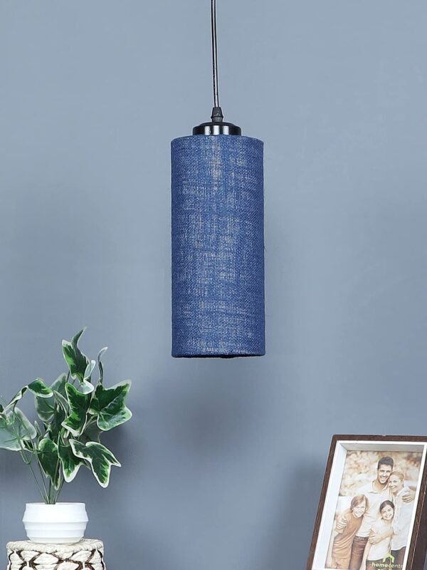Blue Jute Cylindrical Hanging Lamp (SH12)