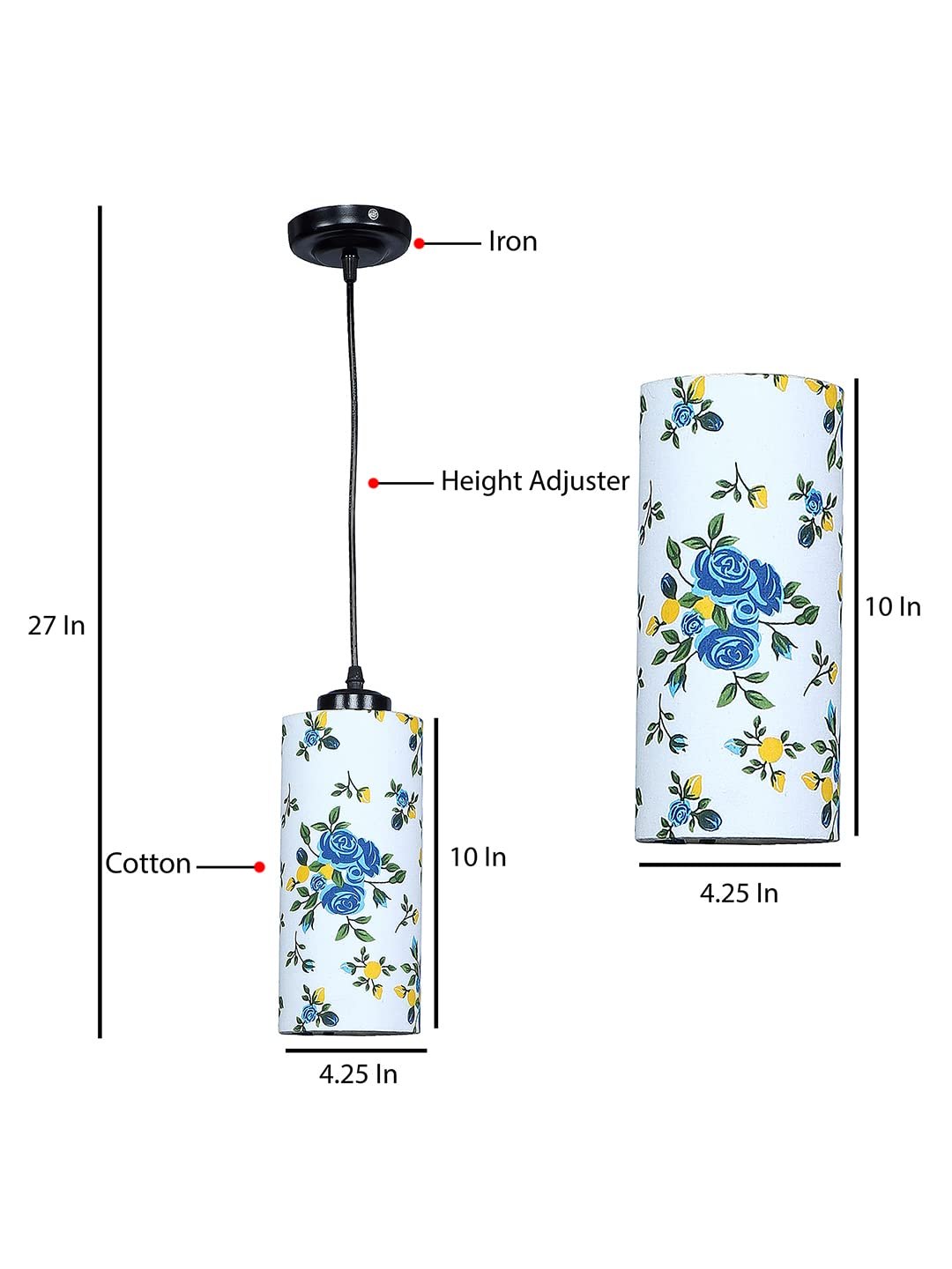 Multicolor Cotton Cylindrical Hanging Lamp (SH13)