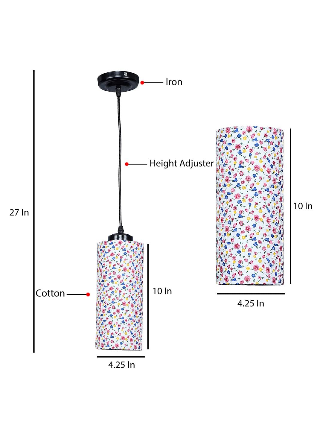 Multicolor Cotton Cylindrical Hanging Lamp (SH15)