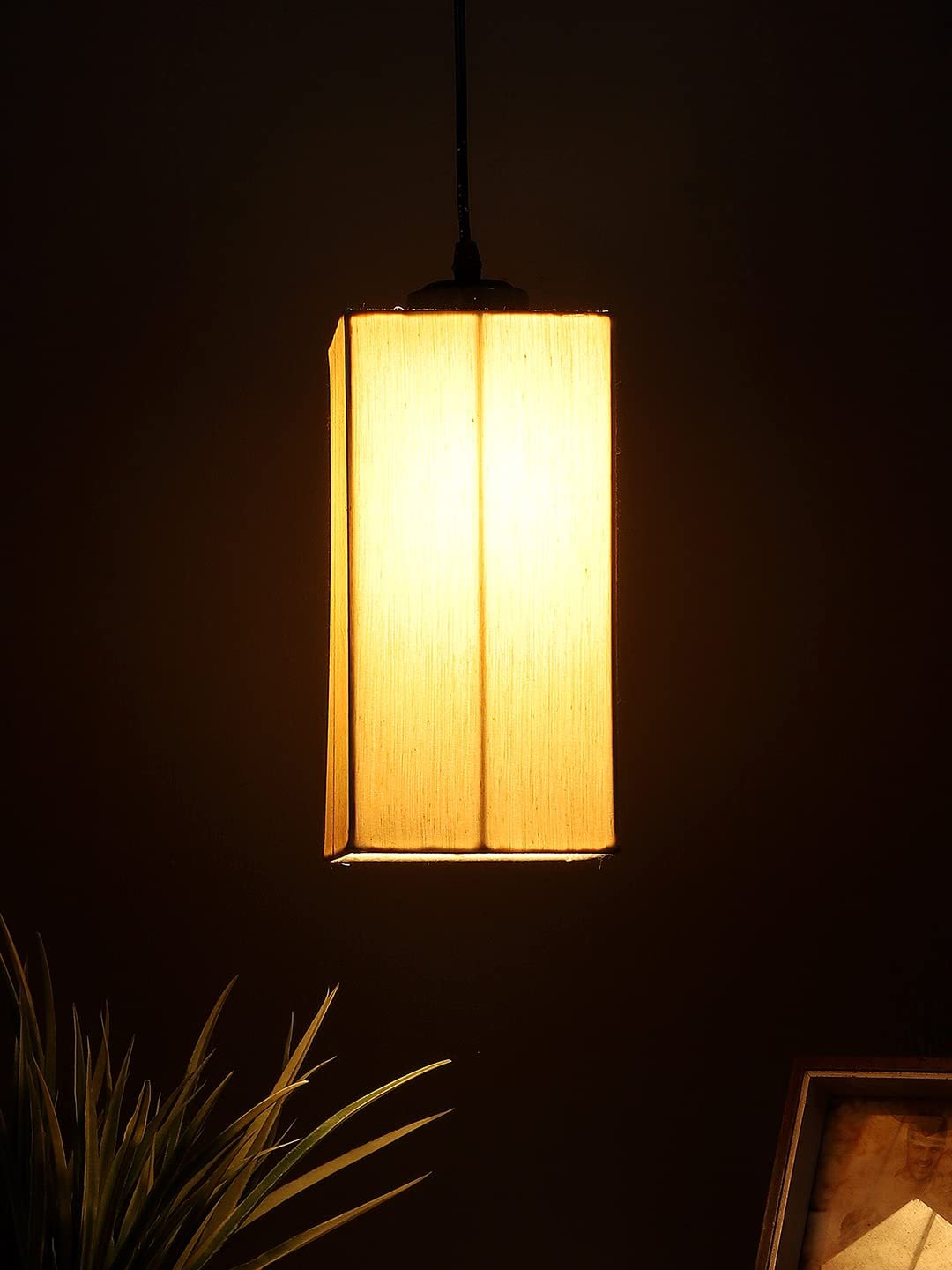 Off-White Cotton Square Hanging Lamp (SH16)