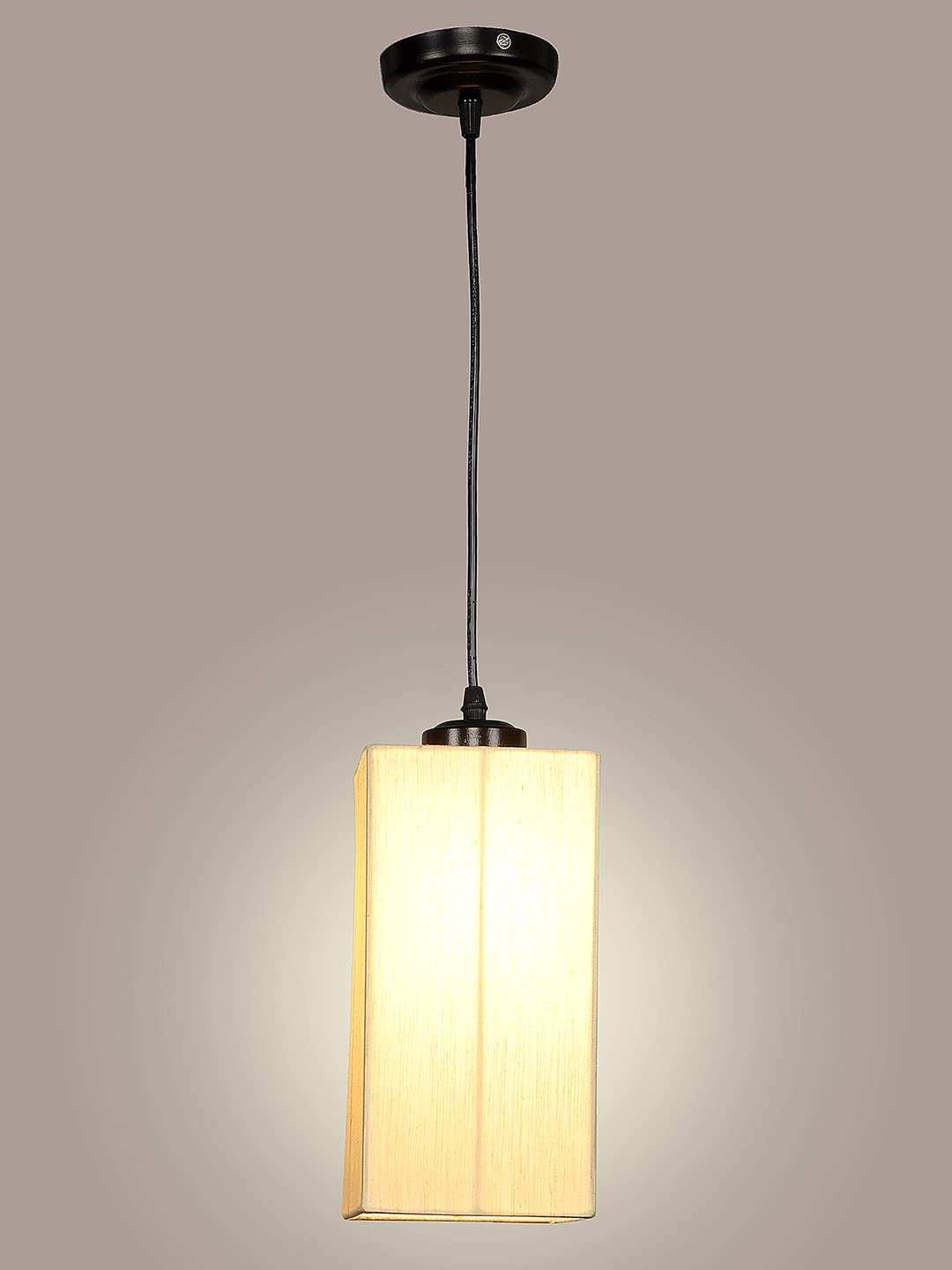 Off-White Cotton Square Hanging Lamp (SH16)