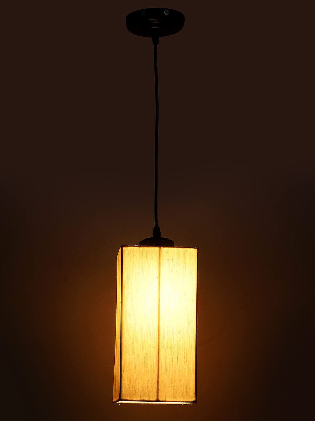 Off-White Cotton Square Hanging Lamp (SH16)