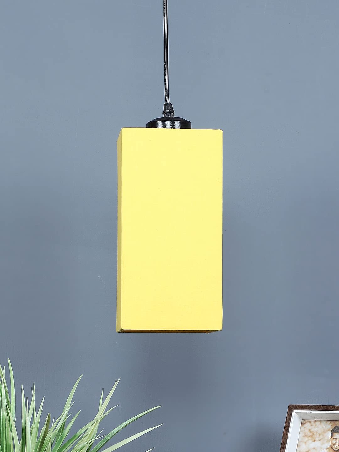 Yellow Cotton Square Hanging Lamp (SH20)