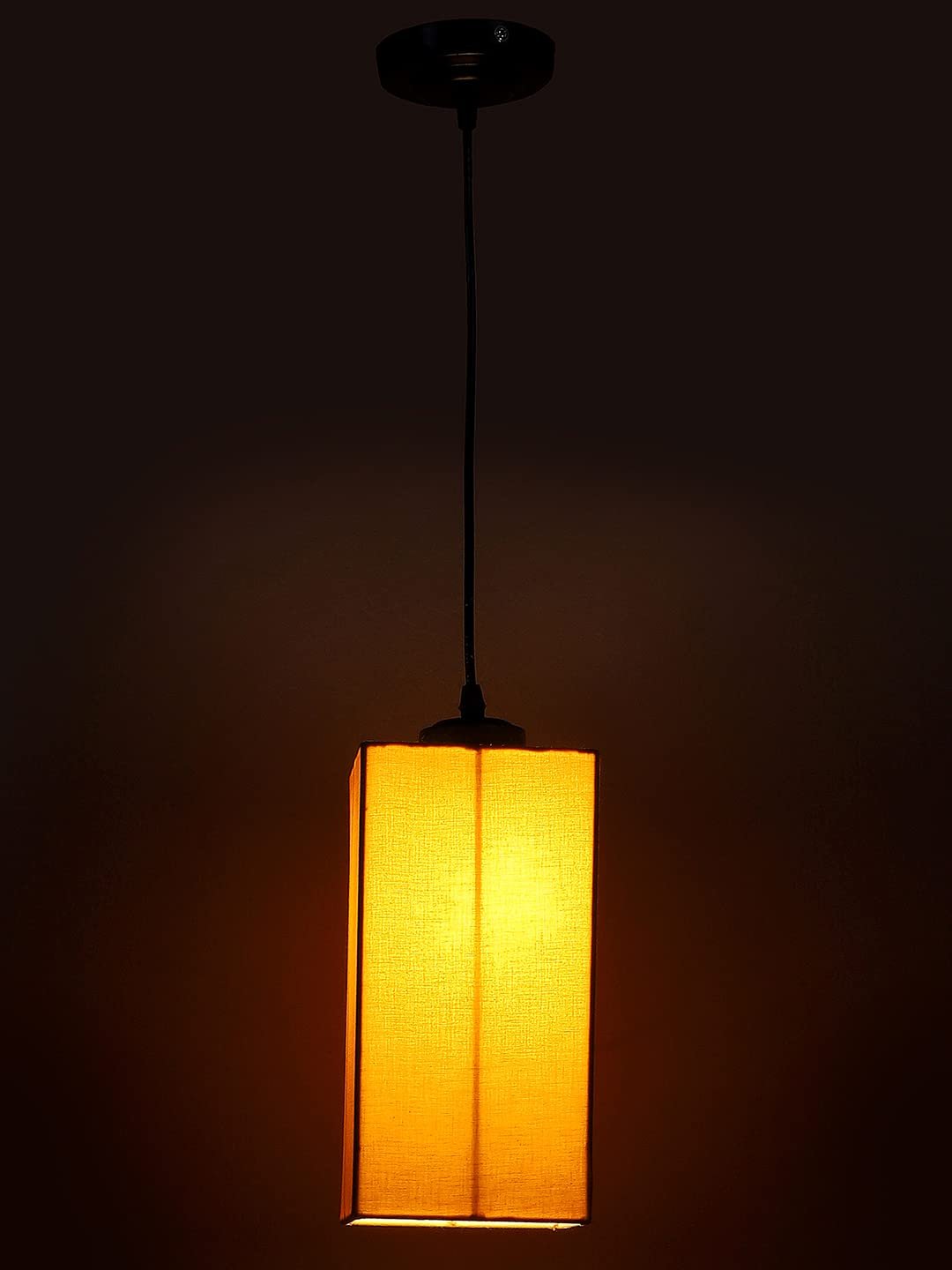 Yellow Cotton Square Hanging Lamp (SH20)