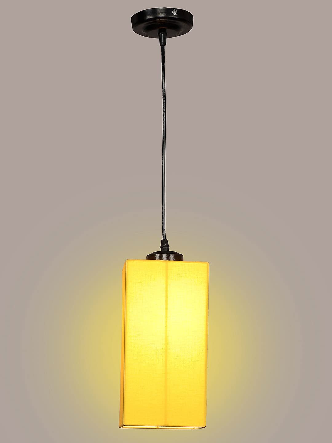 Yellow Cotton Square Hanging Lamp (SH20)