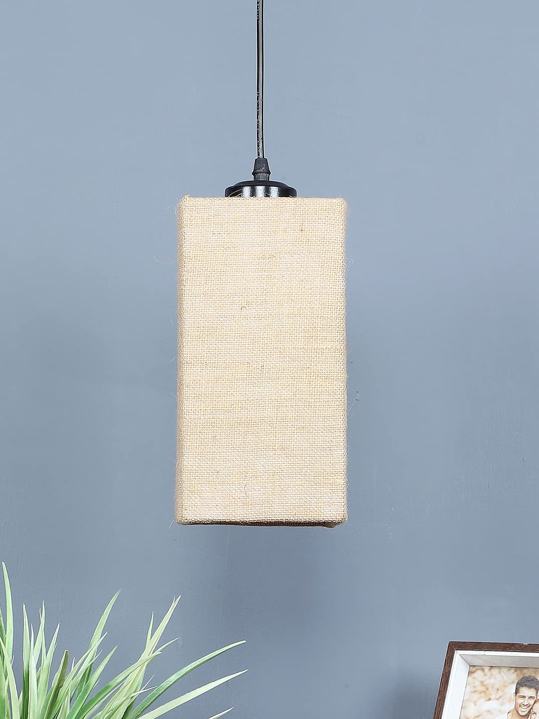 Beige Jute Square Hanging Lamp (SH23)