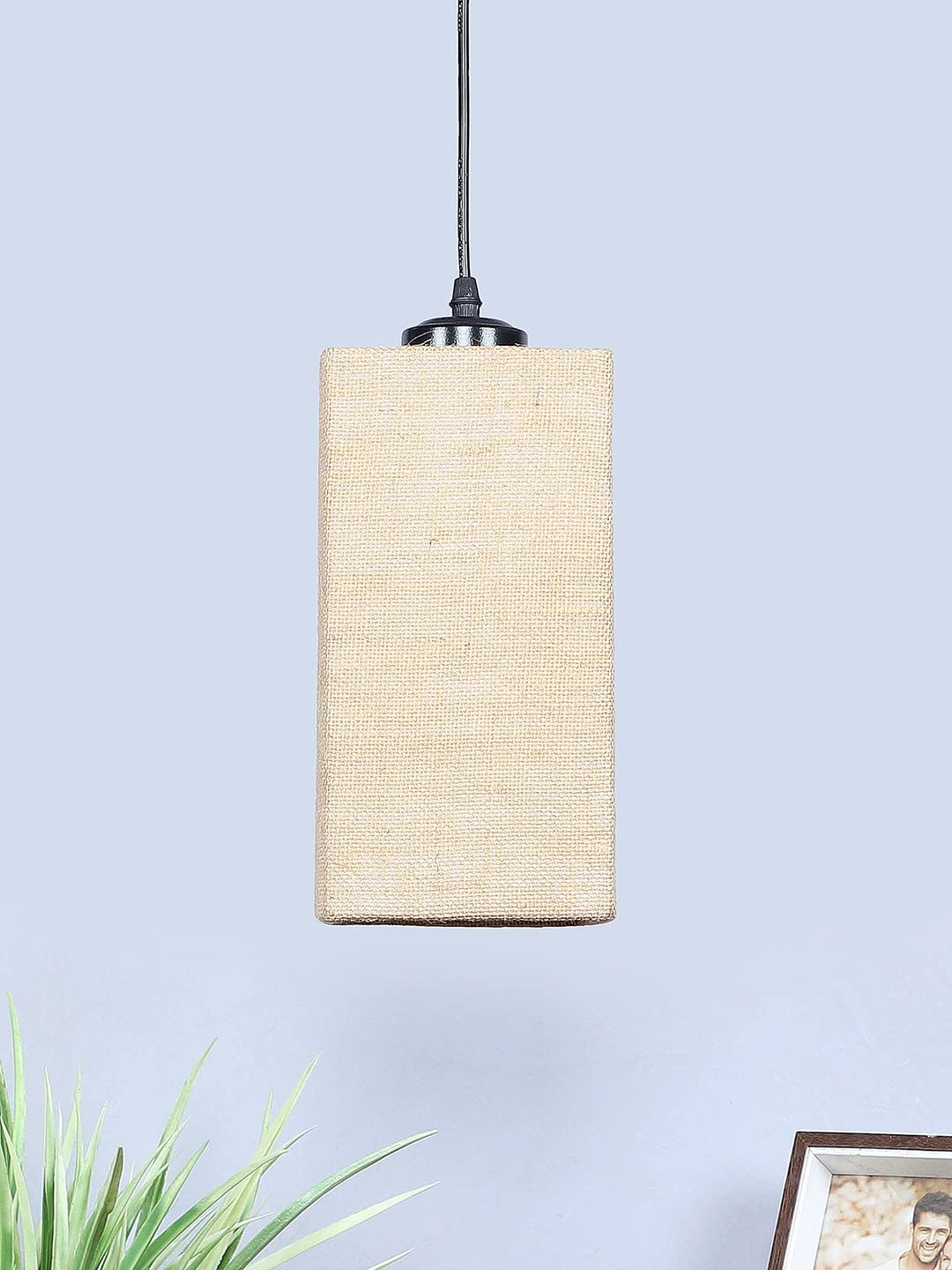 Beige Jute Square Hanging Lamp (SH23)